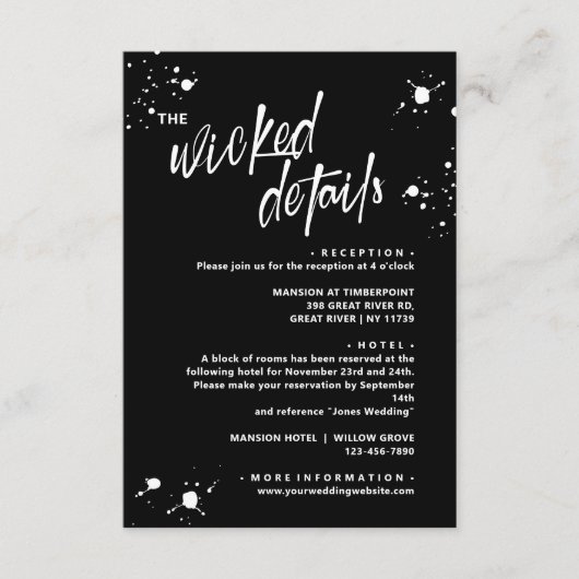 ハロウィーン結婚の夜 エンクロージャーカード (正面)