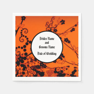 ハロウィーン結婚スケルトンのナプキン スタンダードカクテルナプキン