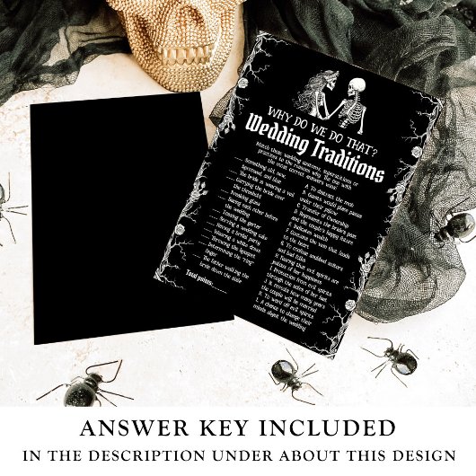ハロウィーン結婚スケルトンの伝統ブライダルゲーム 招待状
