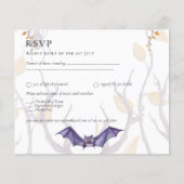 ハロウィーン結婚式招待状ゴシックスカル紫 (正面)