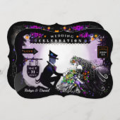 ハロウィーン結婚魔法瓶と 招待状 (正面/裏面)