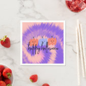 ハロウィーン絞り染めパンプキンハンドドロー スタンダードカクテルナプキン (インサイチュ)