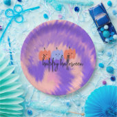 ハロウィーン絞り染めパンプキンハンドドロー ペーパープレート (パーティー)