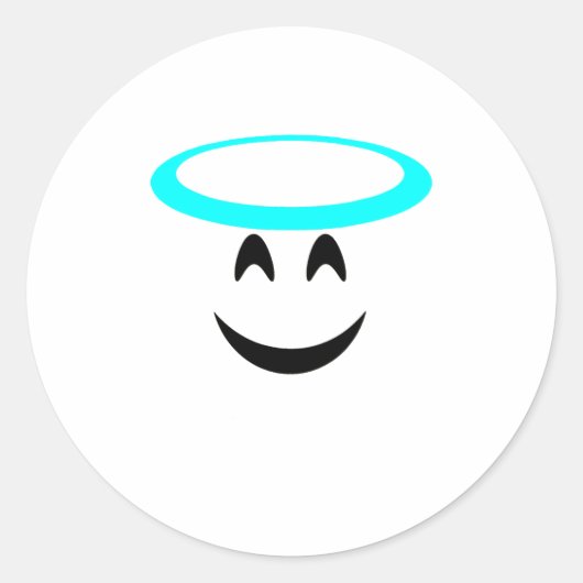 ハロウィーン絵文字コスチューム笑顔顔ハロー ラウンドシール (正面)