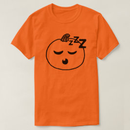 ハロウィーン絵文字シャツカボチャ眠い絵文字先生 Tシャツ
