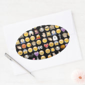 ハロウィーン絵文字 楕円形シール (封筒)