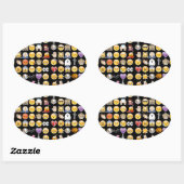 ハロウィーン絵文字 楕円形シール (シート)