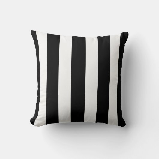 ハロウィーン縦白と黒のストライプ クッション (正面)