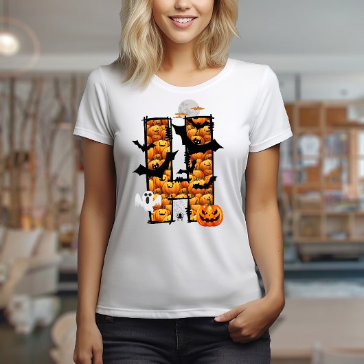 ハロウィーン美文字H tシャツ