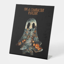 ハロウィーン肯定幽霊ユーモア 台座サイン