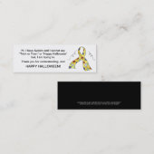 ハロウィーン自閉症トリックまたはトリートカードリボン4 スキニー名刺 (正面/裏面)