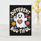 ハロウィーン自閉症啓発 Different Is Boo Tiful カード (黄色い花)