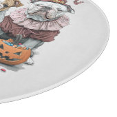 ハロウィーン英語のブルドッグカボチャのトリックまたは治療 カッティングボード (角)