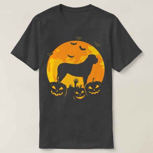ハロウィーン英語マスティフハロウィーンのカボチャのちょうちんドッグパピー Tシャツ (デザイン正面)