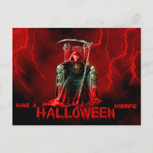ハロウィーン葉書/明るさの恐ろしいリーパー ポストカード (正面)