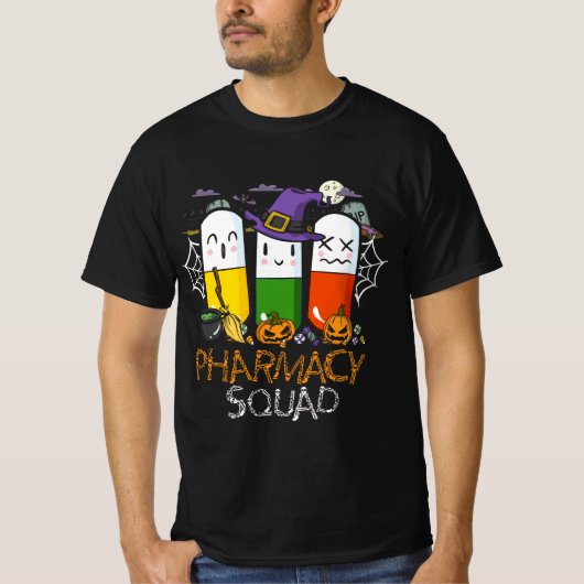 ハロウィーン薬局スクワッドPIlls服装薬剤師 Tシャツ (正面)