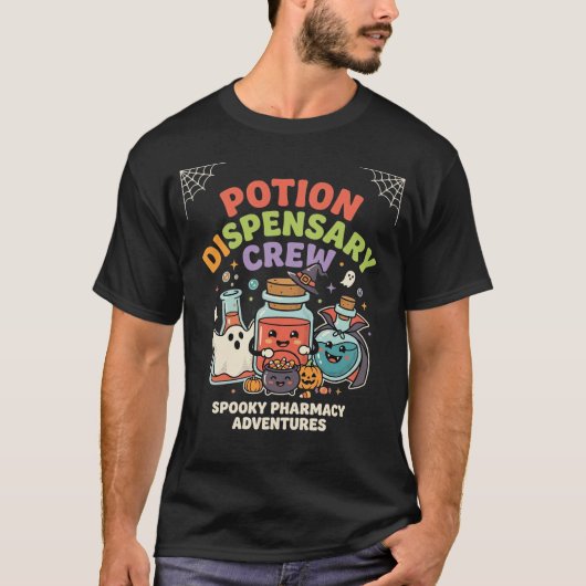 ハロウィーン薬局ポーションクルー Tシャツ (正面)