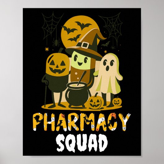 ハロウィーン薬局分隊ピルズ服装薬薬剤師 ポスター (正面)