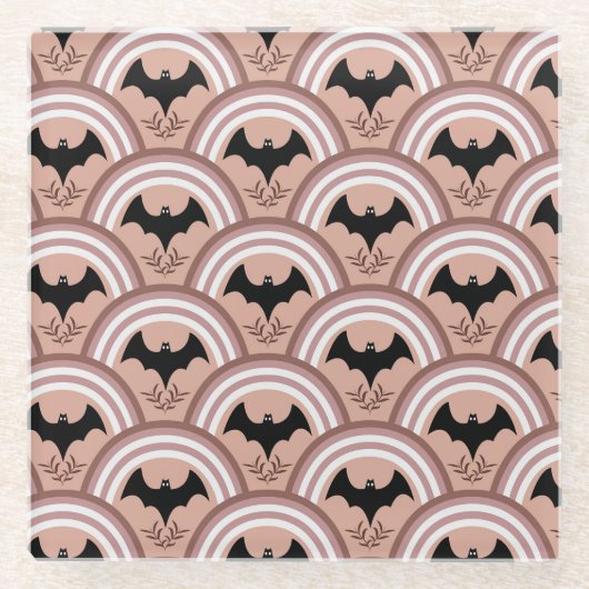 ハロウィーン虹 ガラスコースター (正面)