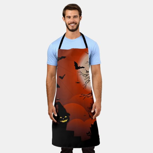 ハロウィーン血ムーンライト悪夢 エプロン (着用した状態)