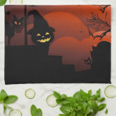 ハロウィーン血ムーンライト悪夢 キッチンタオル (折り畳み)