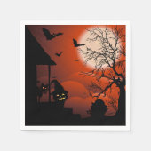 ハロウィーン血ムーンライト悪夢 スタンダードカクテルナプキン (正面)