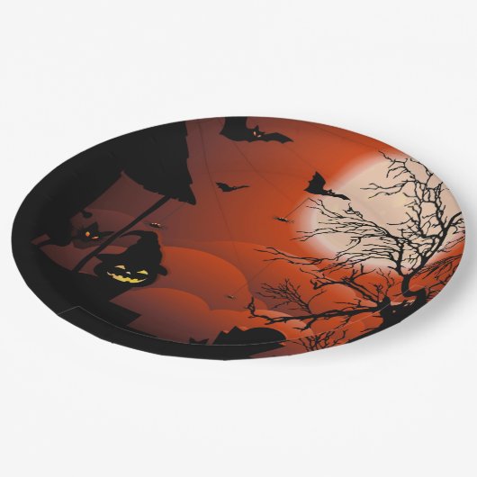 ハロウィーン血ムーンライト悪夢 ペーパープレート (アングル)