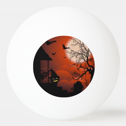 ハロウィーン血ムーンライト悪夢 卓球ボール (正面)