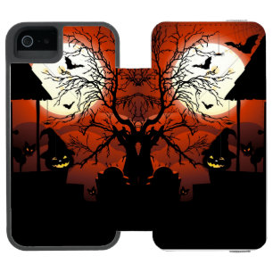 ハロウィーン血ムーンライト悪夢 iPhone SE/5/5sウォレットケース