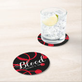 ハロウィーン血レッドワインステインコースター ラウンドペーパーコースター (インサイチュ)