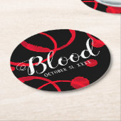 ハロウィーン血レッドワインステインコースター ラウンドペーパーコースター (アングル)