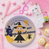 ハロウィーン衣装ガールウィッチバースデーパーティー ペーパープレート (パーティー)