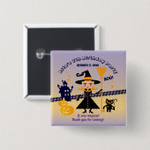 ハロウィーン衣装ガールウィッチバースデーパーティー 缶バッジ (正面&裏面)