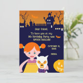 ハロウィーン衣装ガールバースデーパーティー サンキューカード (スタンド正面)