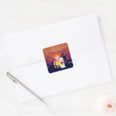 ハロウィーン衣装ガールバースデーパーティー スクエアシール (封筒)