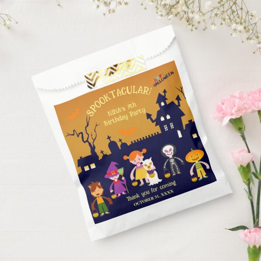 ハロウィーン衣装ガールバースデーパーティー フェイバーバッグ (封をした状態)