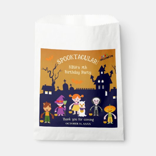 ハロウィーン衣装ガールバースデーパーティー フェイバーバッグ (正面)