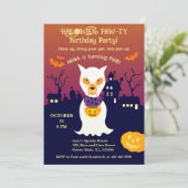 ハロウィーン衣装ガールバースデーパーティー 招待状 (スタンド正面)