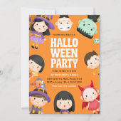 ハロウィーン衣装キッズトリックトリートパーティー 招待状 (正面)