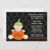 ハロウィーン衣装パーティの招待状かわいいカボチャ 招待状 (正面)