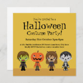 ハロウィーン衣装パーティの招待状 招待状 (正面/裏面)