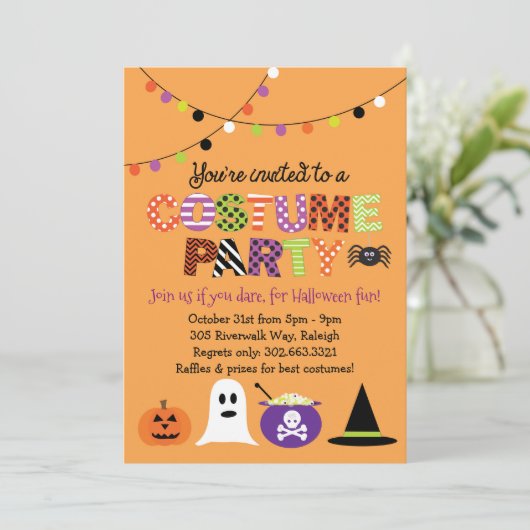 ハロウィーン衣装パーティの招待状 招待状 (スタンド正面)