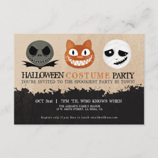 ハロウィーン衣装パーティーカウトマスク招待状 招待状