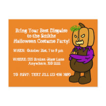 ハロウィーン衣装パーティーカスタマイズ招待状