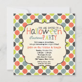 ハロウィーン衣装パーティーカラフルとおもしろい 招待状 (正面)