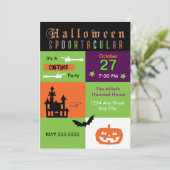 ハロウィーン衣装パーティーカラーパーティの招待状 招待状 (スタンド正面)