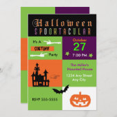 ハロウィーン衣装パーティーカラーパーティの招待状 招待状 (正面/裏面)