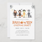 ハロウィーン衣装パーティー不気味キッズ招待状 招待状 (正面)