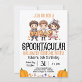 ハロウィーン衣装パーティー誕生日キッズパーティー 招待状 (正面)