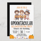 ハロウィーン衣装パーティー誕生日キッズパーティー 招待状 (正面/裏面)